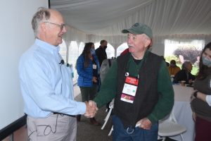 A member connects with a speaker at OWAA's conference.