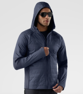 Man wearing sunglasses zipping up the Smartwool - Men’s Smartloft Hooded Jacket