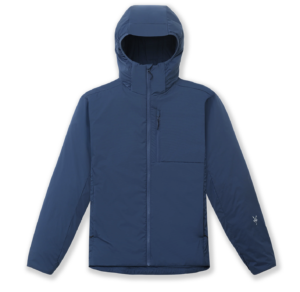 Flat lay in navy blue of the Ibex - Men’s Wool Aire Hoodie